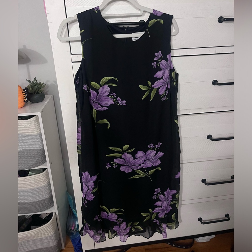Vintage Anthony Richards purple and black midi dress